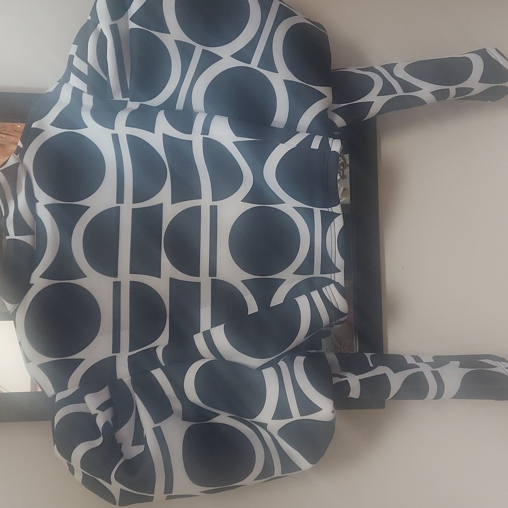 AKIRA Black and White Geometric Bomber Jacket - Picture 7 of 9